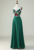 Cargar imagen en el visor de la galería, A-Línea Tirantes de Espagueti Vestido de Dama de Honor Verde Oscuro