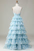 Cargar imagen en el visor de la galería, Correas de Espagueti Vestido de Dama de Honor Azul