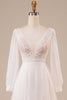 Cargar imagen en el visor de la galería, A-Line Tul Beaded Ivory Vestido de novia con mangas