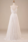 A-Line Simple vestido de novia largo