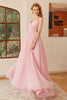 Cargar imagen en el visor de la galería, Glitter Rosa Cord-Up Ruched Vestido largo de fiesta