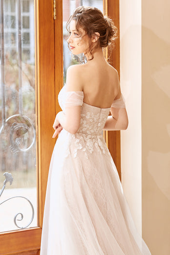 Apliques Tulle Halter Vestido de Novia