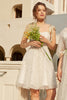 Cargar imagen en el visor de la galería, Elegantes tirantes de espagueti blanco vestido corto de regreso a casa con bordados