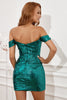 Cargar imagen en el visor de la galería, Vestido de graduación con lentejuelas verde oscuro