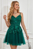 Cargar imagen en el visor de la galería, Vestido de cóctel verde oscuro escote A