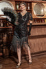 Cargar imagen en el visor de la galería, Negro Vestido Gatsby de la década de 1920 Lentejuelas