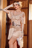 Cargar imagen en el visor de la galería, Rosa Dorado 1920s Gatsby Vestido con Flecos