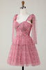 Cargar imagen en el visor de la galería, Blush estampado A-Line Short Tulle Homecoming Dress