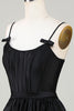 Cargar imagen en el visor de la galería, Trendy A-Line Spaghetti Straps Black Short Homecoming Dress