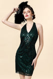 Halter Verde 1920s Gatsby Vestido Con Accesorios