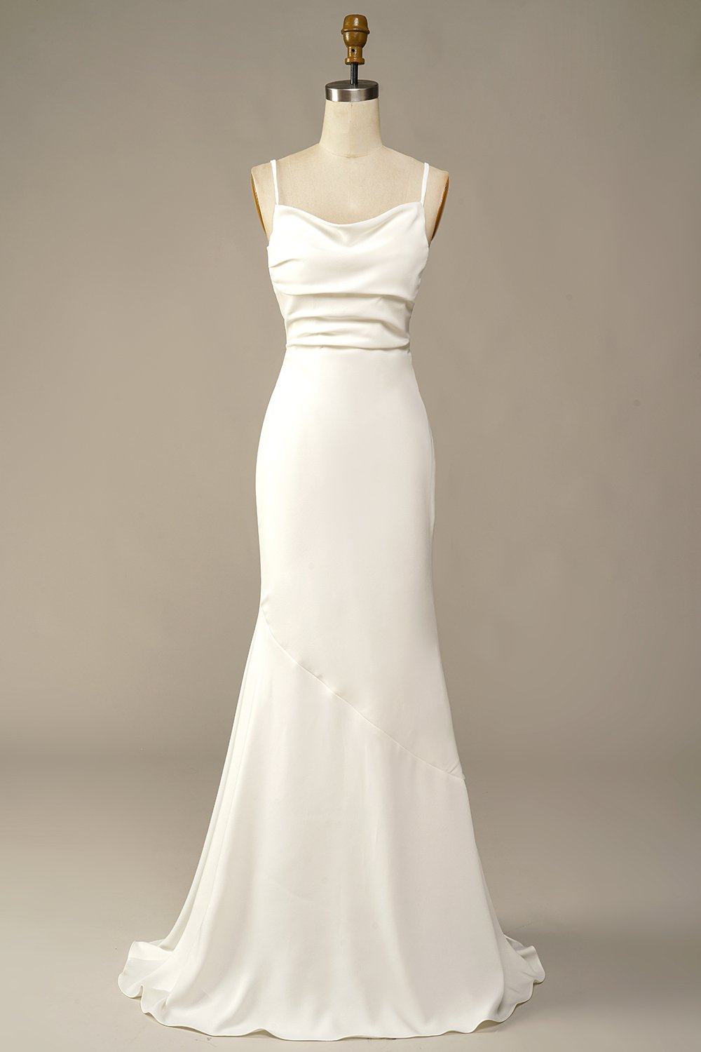 Vestido de novia largo sirena blanca
