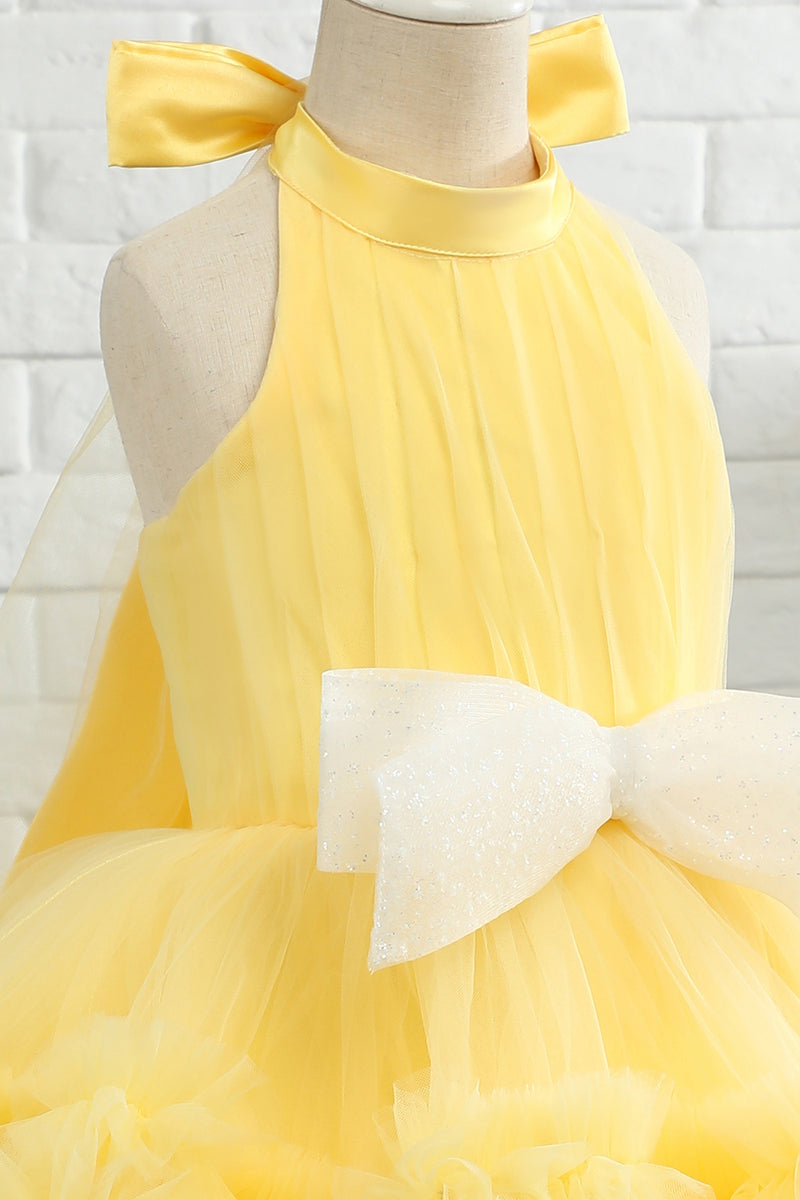 Cargar imagen en el visor de la galería, Vestido amarillo halter flower girl