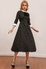 Cargar imagen en el visor de la galería, Vestido midi negro a cuadros vintage