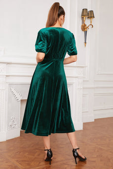 Vestido de fiesta de terciopelo verde