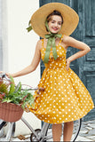 Vestido amarillo de Lunares blancos