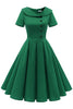 Cargar imagen en el visor de la galería, Vestido Verde Peterpans Collar Vintage 1950s