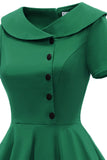 Vestido Verde Peterpans Collar Vintage 1950s