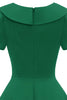 Cargar imagen en el visor de la galería, Vestido Verde Peterpans Collar Vintage 1950s