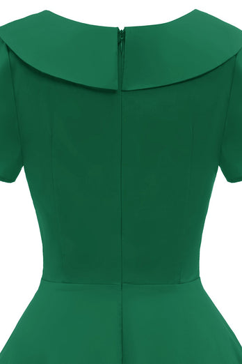 Vestido Verde Peterpans Collar Vintage 1950s