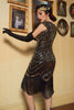 Cargar imagen en el visor de la galería, Dorado 1920s Flapper Vestido con Flecos
