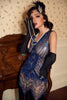 Cargar imagen en el visor de la galería, Azul Gatsby 1920s Flapper Vestido