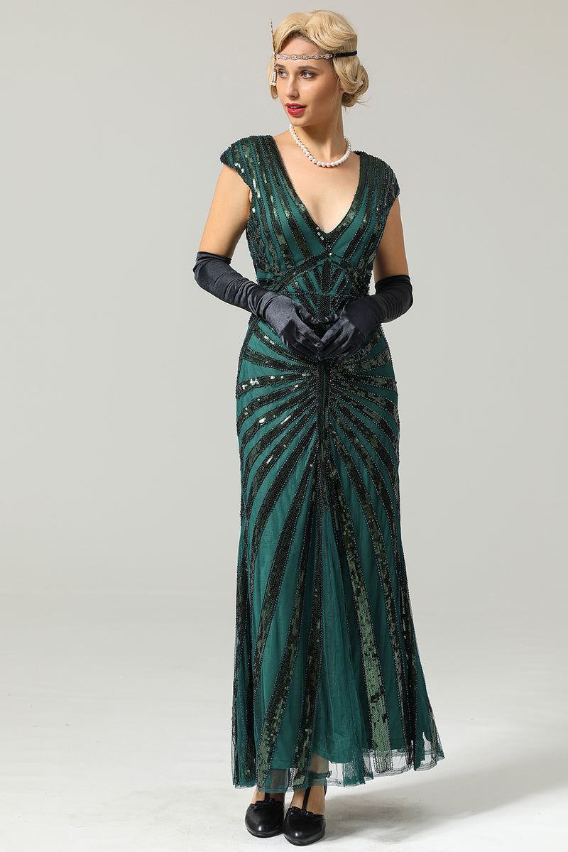 Cargar imagen en el visor de la galería, Vestido de sirena con lentejuelas de los años 20