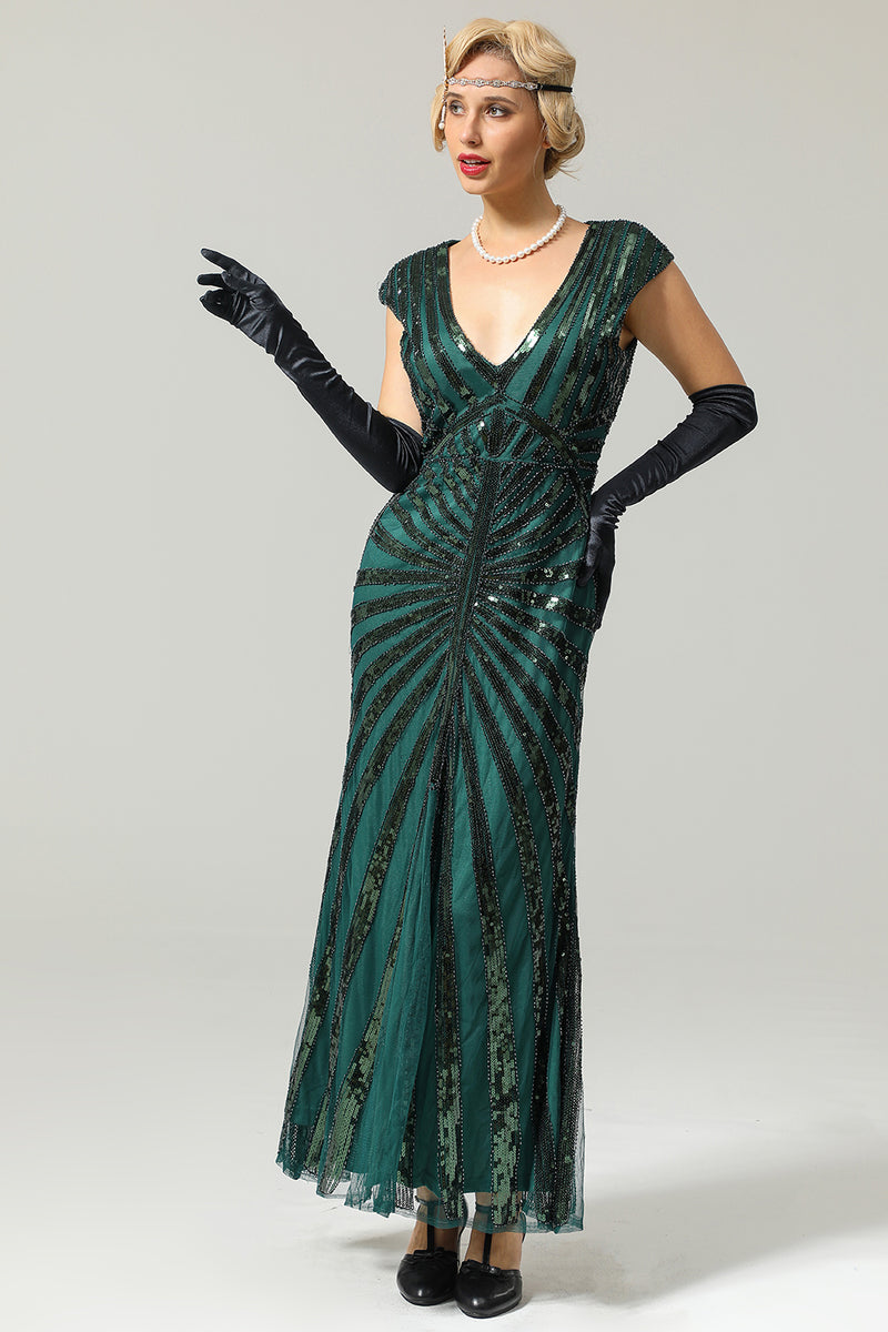 Cargar imagen en el visor de la galería, Vestido de sirena con lentejuelas de los años 20