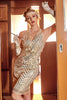 Cargar imagen en el visor de la galería, Vestido de oro V cuello Gatsby