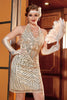 Cargar imagen en el visor de la galería, Vestido de oro V cuello Gatsby