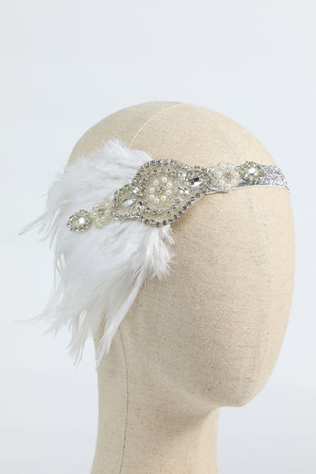 Rubor 1920s Diadema de lentejuelas con plumas