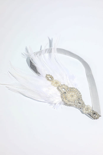 Rubor 1920s Diadema de lentejuelas con plumas