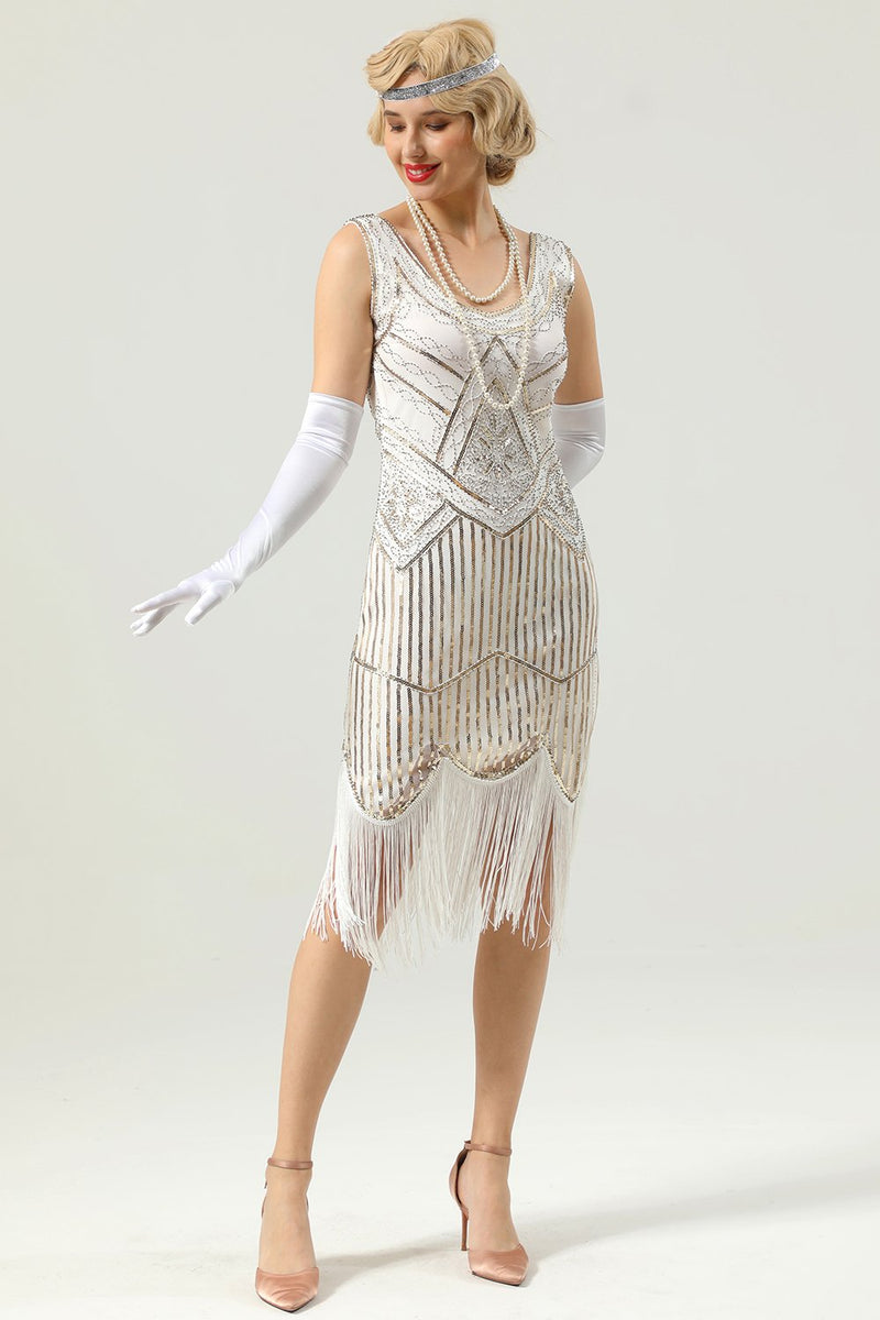 Cargar imagen en el visor de la galería, 1920 Retro Lentejuelas Vestido Fringe
