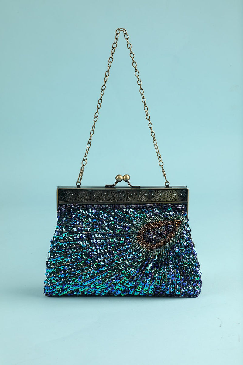 Cargar imagen en el visor de la galería, Peacock Green Evening Bag