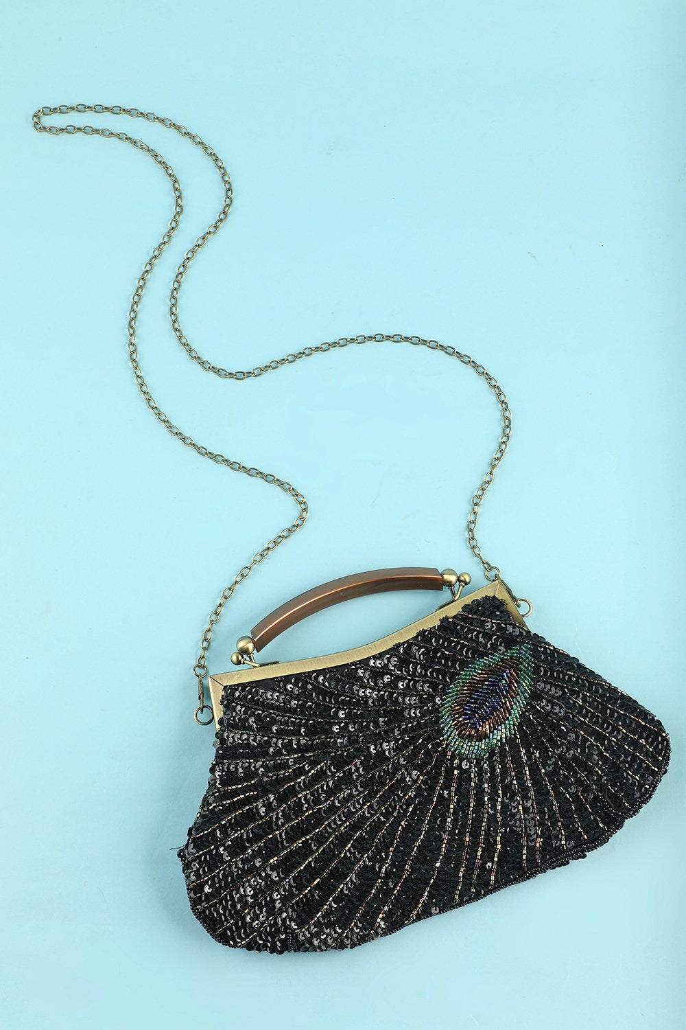 Bolso de noche con cuentas negras