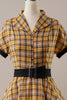 Cargar imagen en el visor de la galería, Amarillo Vestido de 1950 A Cuadros