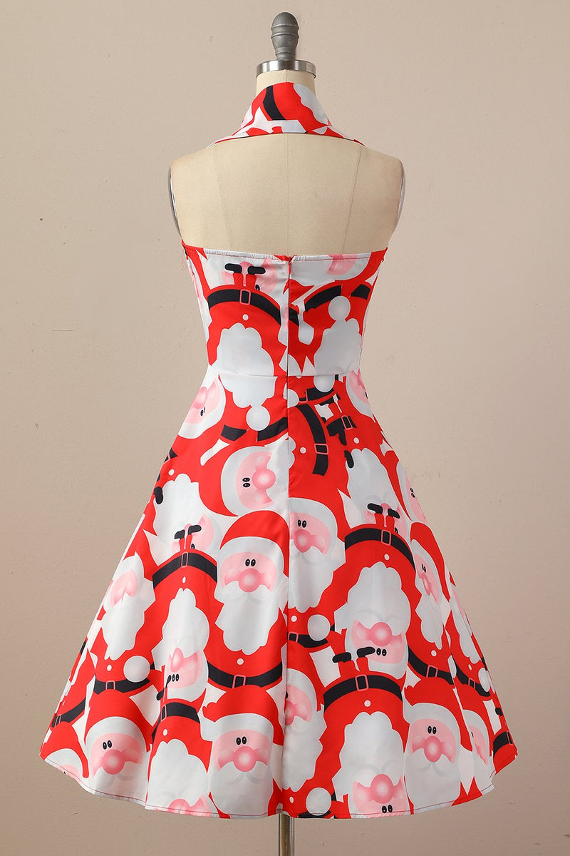 Cargar imagen en el visor de la galería, Retro Halter vestido de fiesta de Navidad