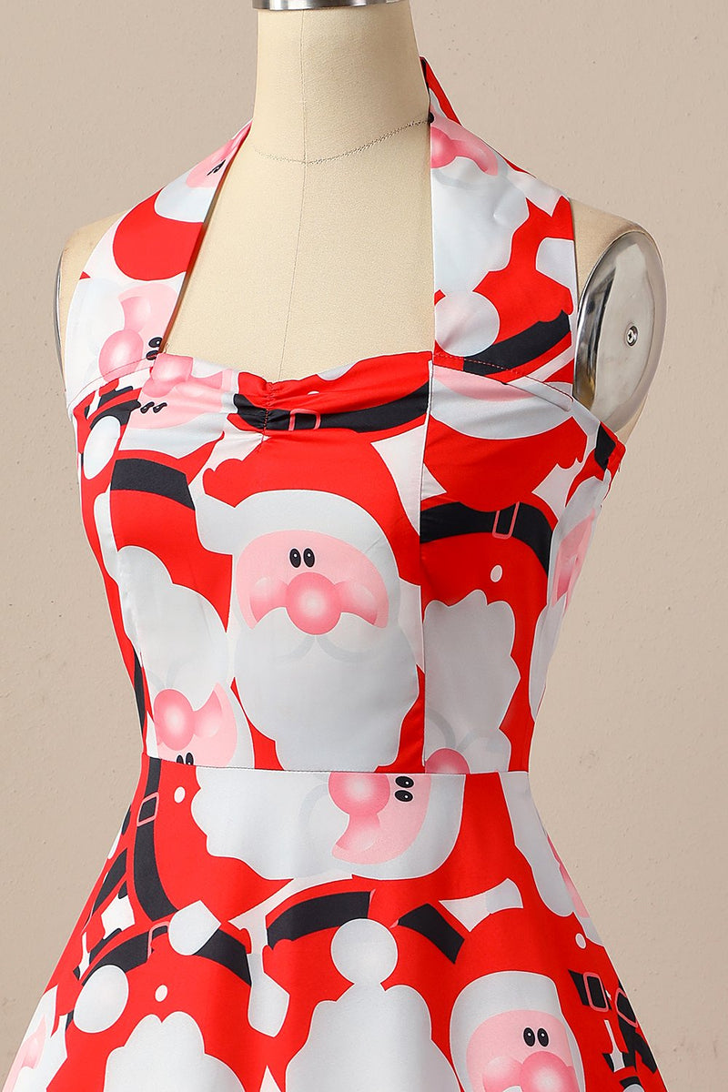 Cargar imagen en el visor de la galería, Retro Halter vestido de fiesta de Navidad
