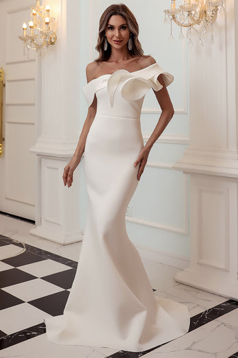 One Shoulder Mermaid Vestido de fiesta de borgoña