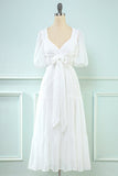 Vestido blanco midi babydoll