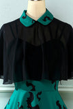 Estilo gótico Halloween Shawl Cloak Bat Print Dress