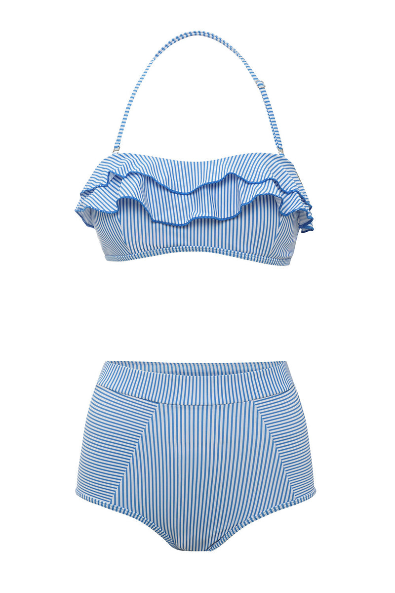 Cargar imagen en el visor de la galería, Rayas Azules Dos Piezas Bikini