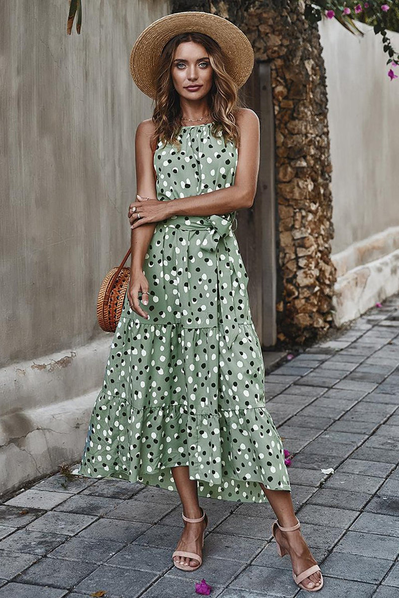 Cargar imagen en el visor de la galería, Vestido de Maxi Boho de Lunares Rosas