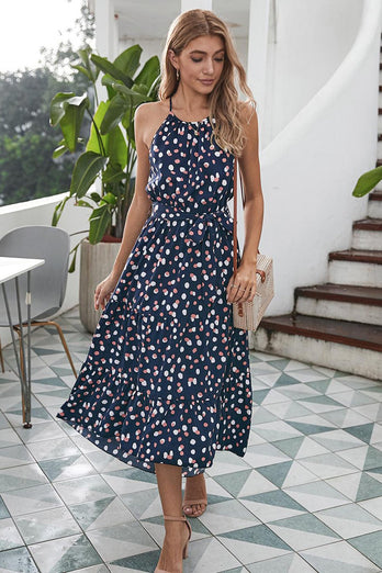 Vestido de Maxi Boho de Lunares Rosas