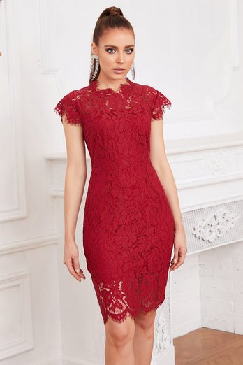 Vestido rojo de encaje Bodycon