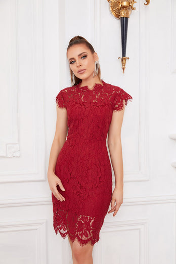 Vestido rojo de encaje Bodycon