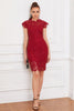 Cargar imagen en el visor de la galería, Vestido rojo de encaje Bodycon