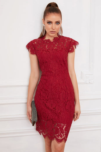 Vestido rojo de encaje Bodycon