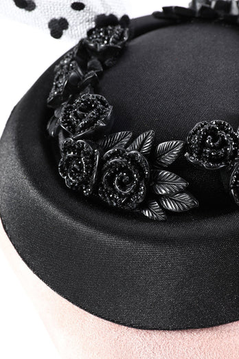 Sombrero de bruja de Halloween para mujeres negras con apliques