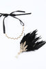 Cargar imagen en el visor de la galería, Diadema de plumas negra de la década de 1920