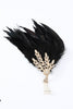 Cargar imagen en el visor de la galería, Diadema de plumas negra de la década de 1920